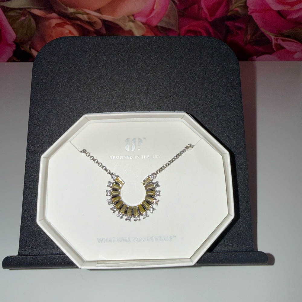 Chic Two-Tone Necklace with Crystal Accents